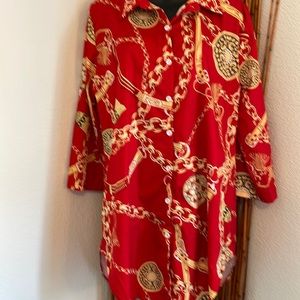 Chain Pattern XL Silky Blouse